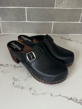 Sandgrens Nashville Buckled Clog Mule Black Size 40 EU 9 - 9.5 US